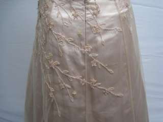 Sue Wong Peach Beaded Dress Gown Wedding 10 N2119  