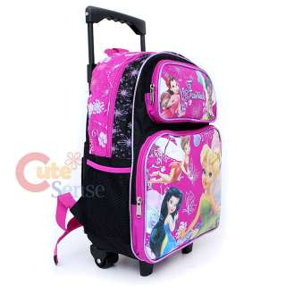 TinkerBell Fairies School Roller Backpack Bag 16 Pink  