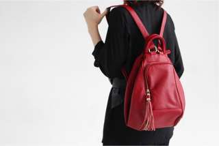 New PU Leather Backpack Handbag Shoulder Bag Rucksack Red/Black/Coffee 