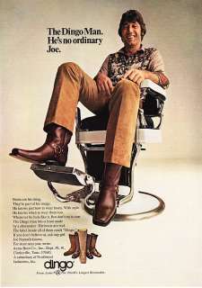 1971 Joe Namath in Barber Chair photo Dingo Boots Ad  