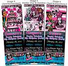 printed monster high sweet 1600 birthday ticket invitations one day