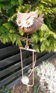 Gartenstecker Wippe Windspiel Vogel Kakatoa Metall bunt  