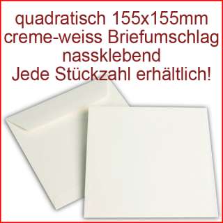 quadratische Briefumschläge Kuvert Umschläge 155x155mm  