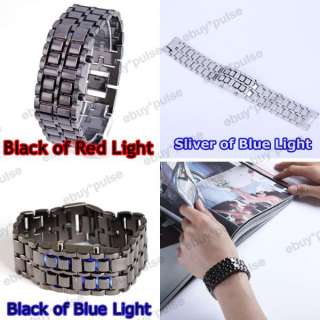 LED Iron Samurai Lava Sport Digital Mens Wrist Watches  