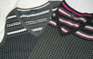 Tommy Hilfiger Women Knit Sweater Vest V Neck Pink OR Blue accents 
