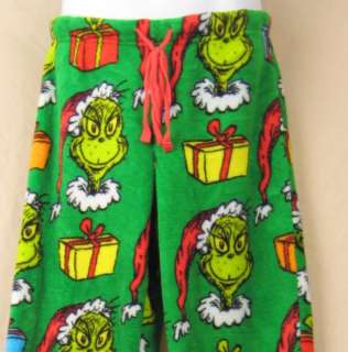 Dr. Seuss Grinch Christmas Presents Polar Fleece Pajama Pants Small 