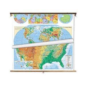 Advantus® U.S. & World Physical Political Map 