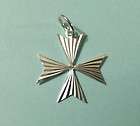 Masonic Maltese cross pendant silver 925 free chain 3