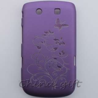   Violet Fleur Coque Etui Housse Pr Blackberry Torch 9800