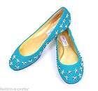   WESTERN SUEDE STAR STUDDED BALLET FLAT SHOES UK 7.5 US 10.5 EU 40.5