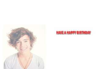 PERSONALISED ONE DIRECTION HARRY STYLES BIRTHDAY CARD  