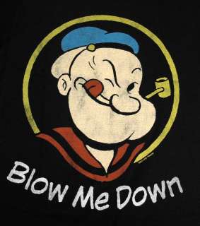   The Sailor Man Blow Me Down Vintage Style Cartoon T Shirt Tee  