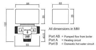 Port 22mm Heating Mid Position Valve Fits Honeywell  