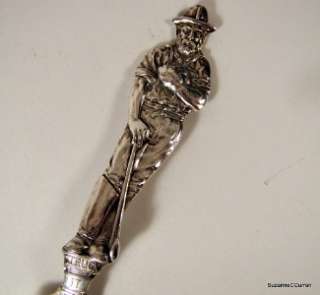 Antique Sterling Silver Bisbee Arizona Figural Mining Souvenir Spoon 