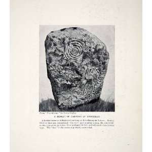  1924 Print Rock Carving Knockmany Ireland Tyrone Celtic 