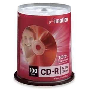  IMATION Disc, CD R 80 min, branded, spindle , bulk, 52X 