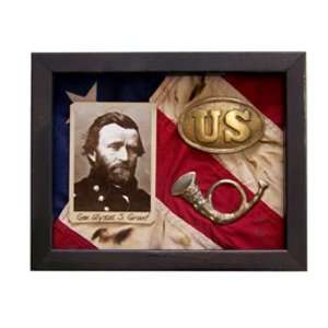   Shadow Box. Civil War. Union States Insignia. General Ulysses S. Grant
