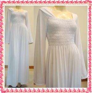 White Bell Long Sleeve Maxi Dress Sz XXL 3XL 16 18 20  