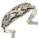 Chaco Canyon Southwest Sterling Silver Leaf Cuff Bracelet 