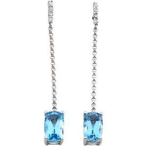   Gold Swiss Blue Topaz & Diamond Earrings Diamond Designs Jewelry
