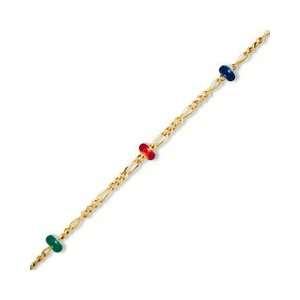   Multi Colored Enamel Bead Anklet   9 10K BRACELETS/ANKLET Jewelry