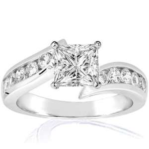   Princess Cut Diamond Engagement Ring 14K GOLD CUTVERY GOOD VS2 H GIA