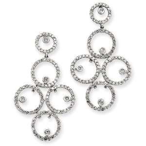 14k White Gold Diamond Circles Earrings Diamond quality A (I2 clarity 