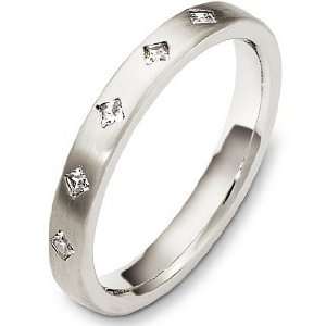   Platinum Princess Cut Diamond Band, 0.15 TCW   10 Dora Rings Jewelry