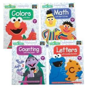  Sesame Street Set of 4 Workbooks counting, Letters, Colors 