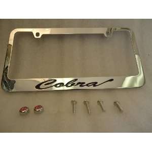 Ford Mustang Cobra Chrome Metal License Plate Frame with 