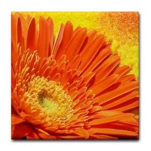  Tile Coaster (Set 4) Daisy Orange Gerbera 