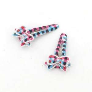  Blue and Red / Toddler/Girl/Teenager Bow Shaped Hair Clip 