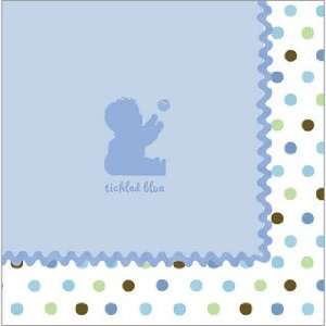  Blue and Brown Polka Dot (Tickled Blue) Paper Lunch Napkin 