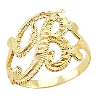  Size  6   14k Yellow Gold Initial Letter Ring C Jewelry