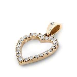  14k Rose Gold Round Cut Diamond Heart Pendant ( .45 CTW) Jewelry