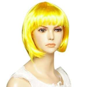 Rosallini Yellow Bob Hair Style Party Costume Short Straight Full 