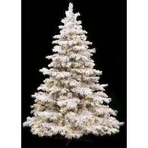  White Flocked Pine With Glitter   Full Tree   Clear Lights Home