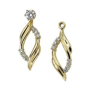    14K Yellow Gold 1/5 ct. Diamond Earring Jackets Katarina Jewelry