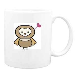 Mug with heart, owl, bird, animal, love 