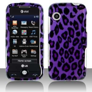 Premium   LG GS390/Prime Purple/Black Leopard Cover   Faceplate   Case 