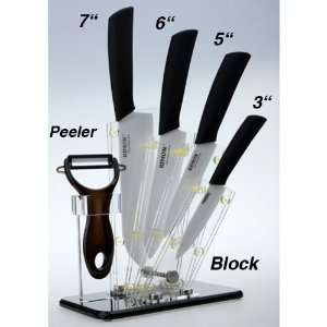  6 Pcs Chefs Knife Ceramic Knives Set,7+6+5+3+peeler 