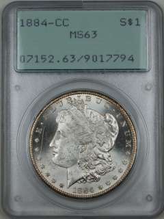 1884 CC Morgan Silver Dollar Coin, PCGS MS 63 OGH  