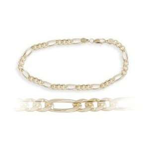  Ladies 4mm wide 14 karat Gold Figaro Bracelet Jewelry