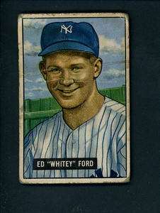 1951 Bowman # 1 ROOKIE Whitey Ford Good cond New York Yankees  