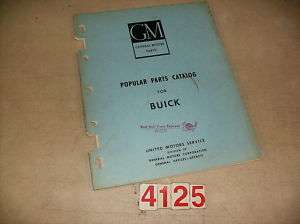 1928 1950 1951 1952 1953 1954 Buick Popular Parts Book  