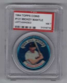 1964 MICKEY MANTLE PSA 7 NM TOPPS COIN LEFT HANDED #131  