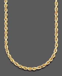 14k Gold Diamond Cut Rope Chain Necklace   Necklaces   Jewelry 