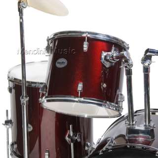 NEW 5 PIECE WINE RED FULL SIZE DRUM SET CYMBAL & THRONE  