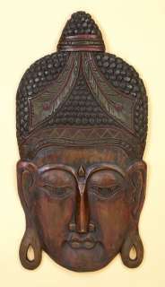 Large Wood Buddha Head Wall Decor 40H, 20W  