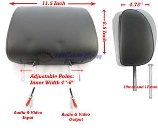 2x BLACK Headrest 7 LCD Car Monitor SONY DVD Player  